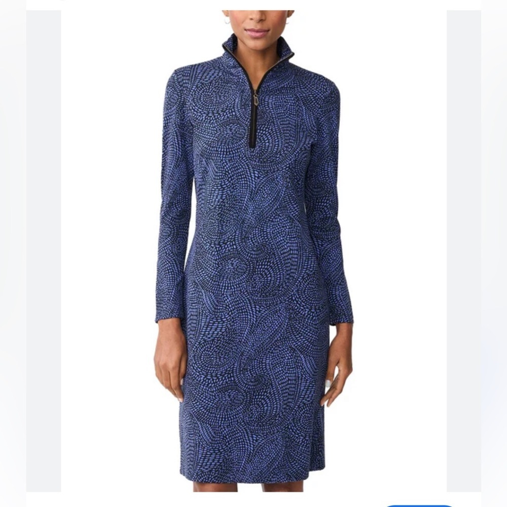 J. McLaughlin Bedford Long-Sleeve Navy Dress Medium